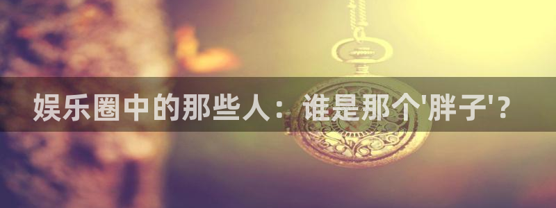 PG电子体育和杏耀是哪个公司的：娱乐圈中的那些人：谁是那个\'胖子\'？